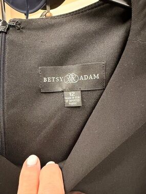 Betsy & Adam Black V-Neck Sheath Dress